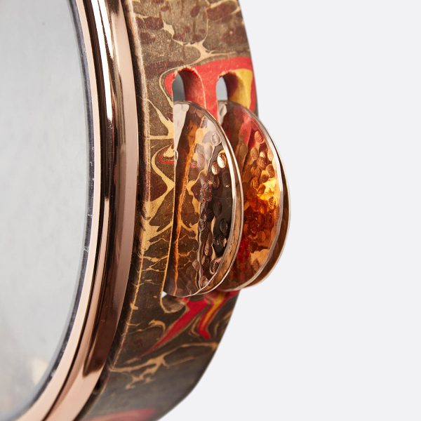 Tef Ebru Tasarımlı | Dövme Bronz Zilli | 22cm | Sentetik Derili